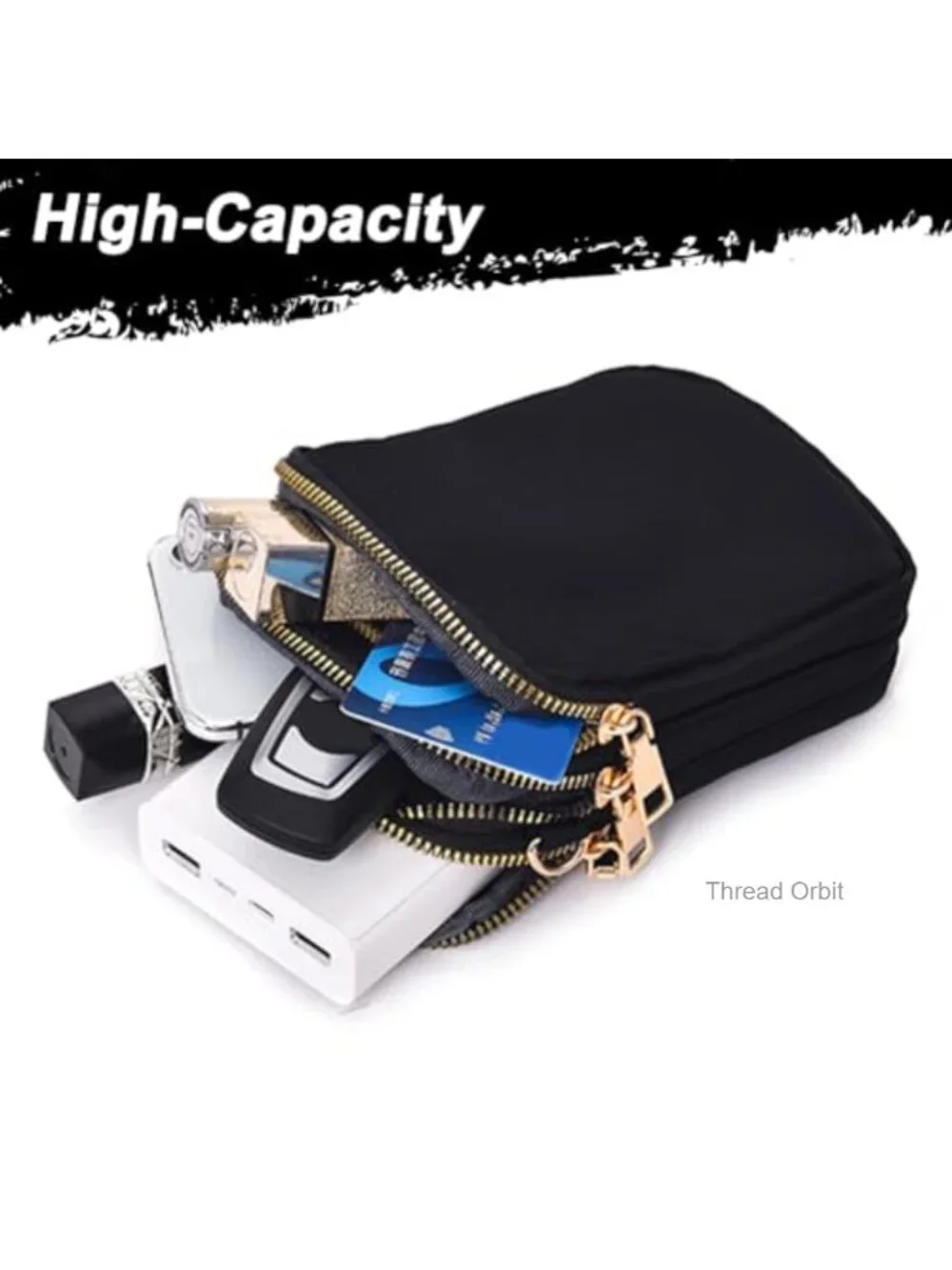 Mini Crossbody Bag Nylon Water-Resistant Lightweight Adjustable Strap Travel
